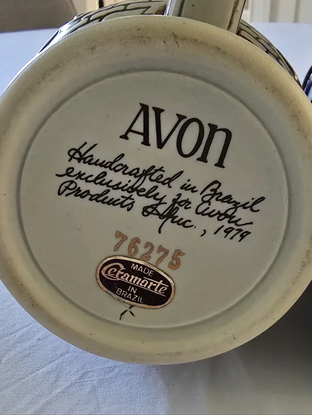 Avon Steins 2 - Antique Cars Mug + Airplanes,  Handcrafted Brazil Vintage 1981